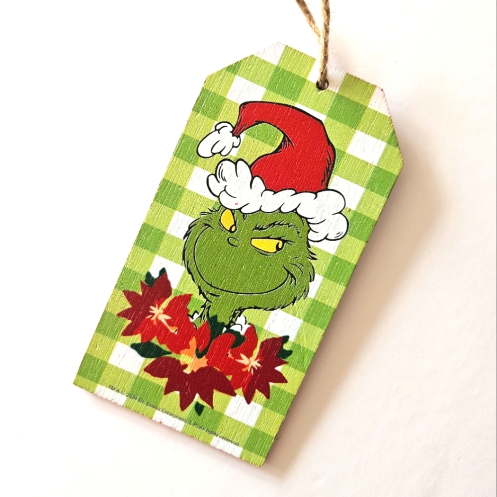 Grinch Wooden Holiday Christmas Ornament, Dr. Seuss